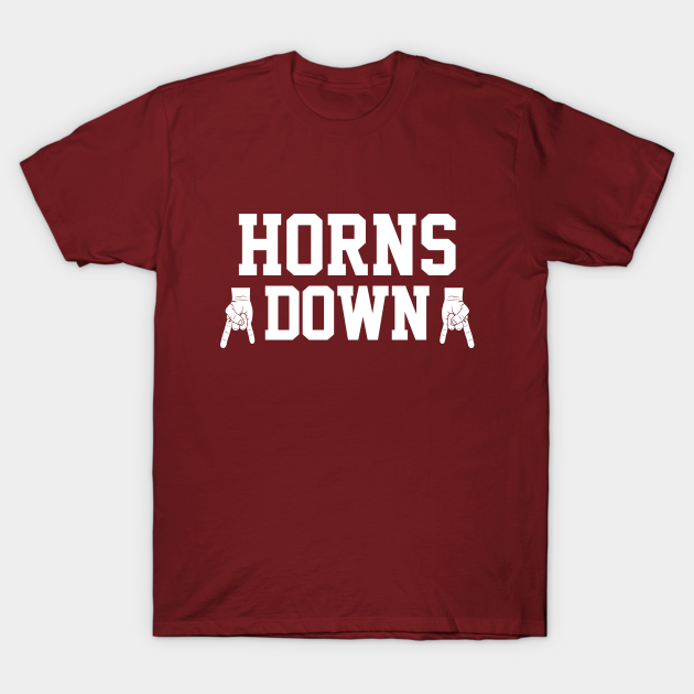 Horns Down Burgundy/White Horns Down TShirt TeePublic